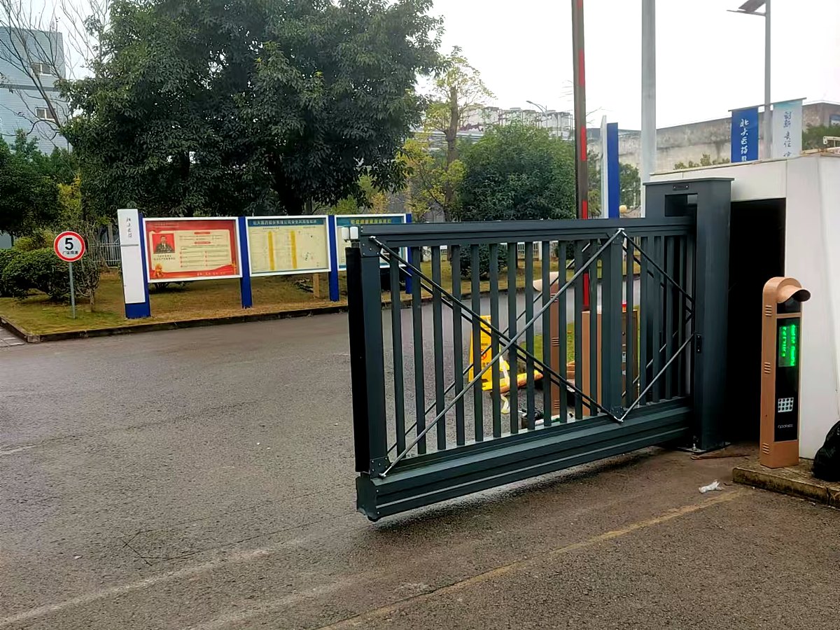 北大医药悬浮门（运行状态，门体离地无地轨）— 重庆立高门业